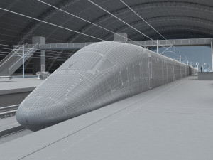 High-speed railway station Modèle 3D