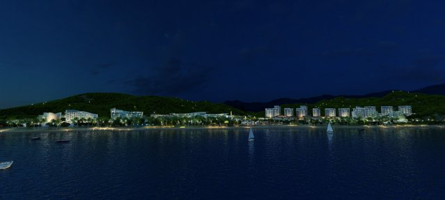Seaside town Model 3D .c4d .max .obj .3ds .fbx .stl .blend 