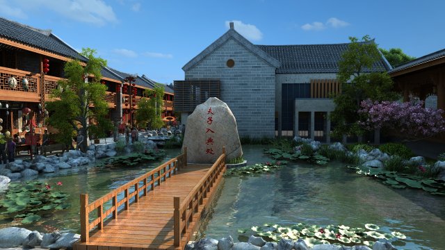 Ancient town Model 3D .c4d .max .obj .3ds .fbx .stl .blend