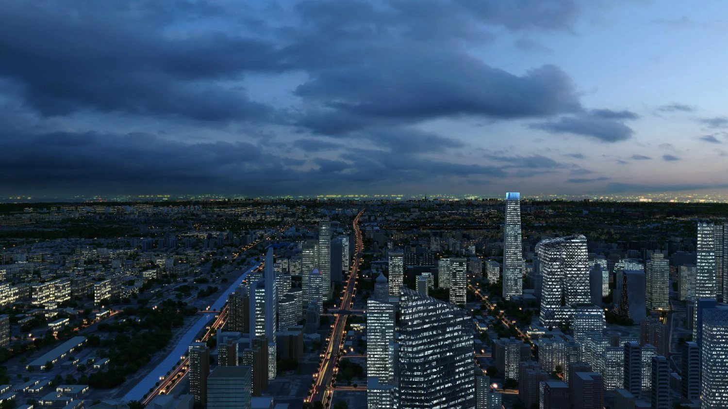 Beijing Changan Avenue 3D Model .c4d .max .obj .3ds .fbx .stl .blend 
