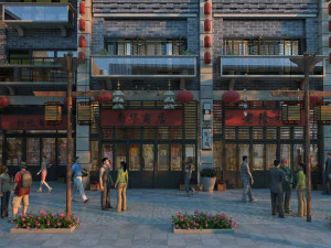 商店街 3Dモデル