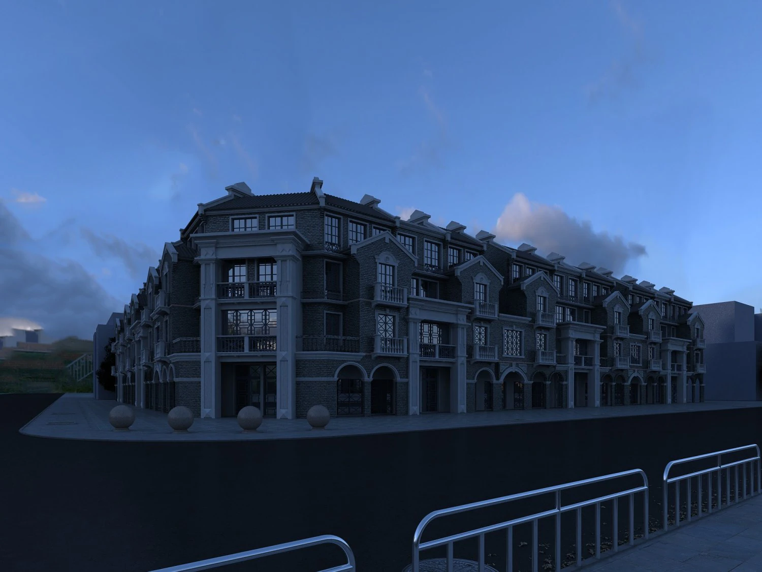 Bank Building 3D Model .c4d .max .obj .3ds .fbx .stl .blend 