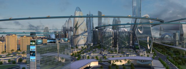 Futuristic city 3D 모델 .c4d .max .obj .3ds .fbx .stl .blend 