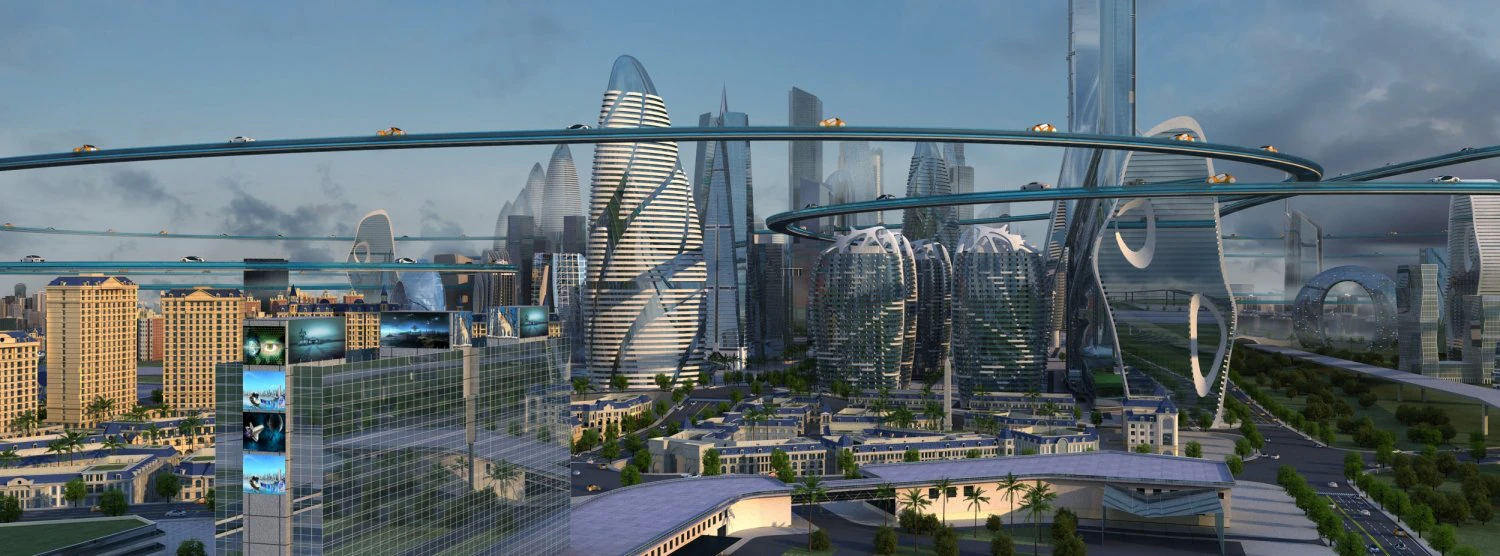 Futuristic city 3D Model .c4d .max .obj .3ds .fbx .stl .blend