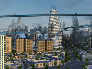 Futuristic city 3D Model