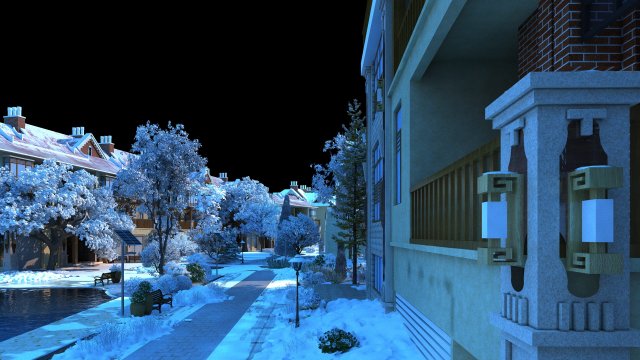 Snow scene Model 3D .c4d .max .obj .3ds .fbx .stl .blend 