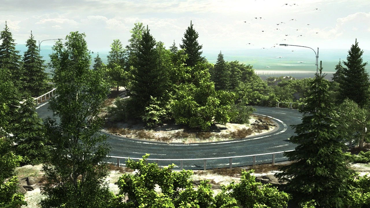 Winding road 3D Model .c4d .max .obj .3ds .fbx .stl .blend 