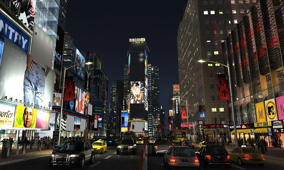 Warner Times Square 3D Model .c4d .max .obj .3ds .fbx .stl .blend 