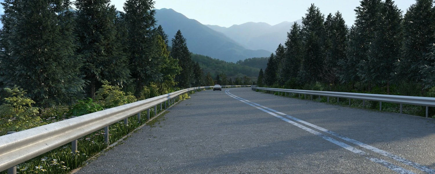 Forest road 3D Model .c4d .max .obj .3ds .fbx .stl .blend 