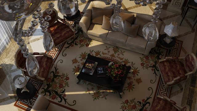 Living room 3D Модель .c4d .max .obj .3ds .fbx .stl .blend 