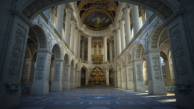 Palace of Versailles 3D Модель .c4d .max .obj .3ds .fbx .stl .blend 