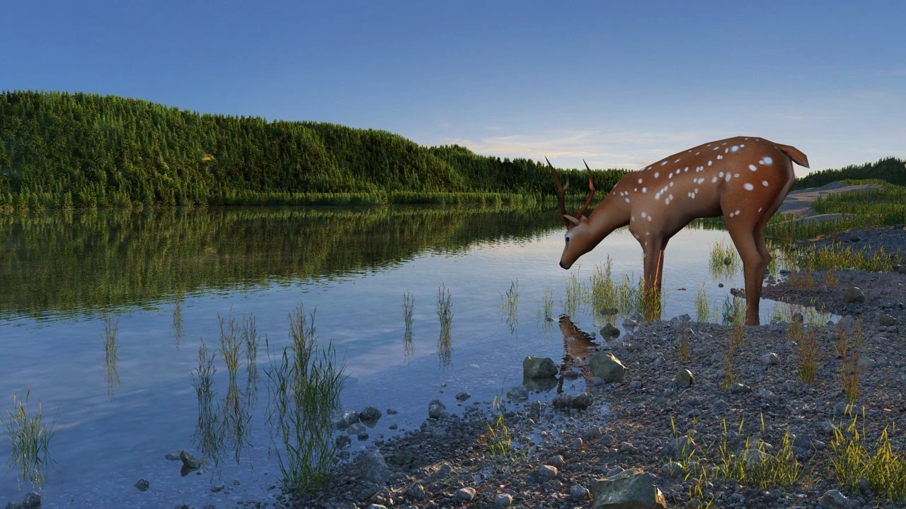 The lake 3D Model .c4d .max .obj .3ds .fbx .stl .blend 