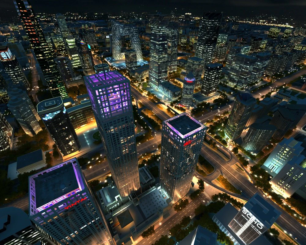 Beijing TV night 3D Model .c4d .max .obj .3ds .fbx .stl .blend 