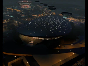 China Pavilion at night 3D Model