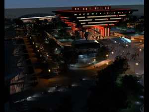 China Pavilion at night 3D Model