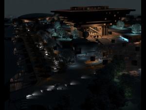 China Pavilion at night 3D मॉडल