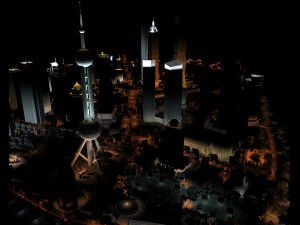 Shanghai TV evening 3D Model