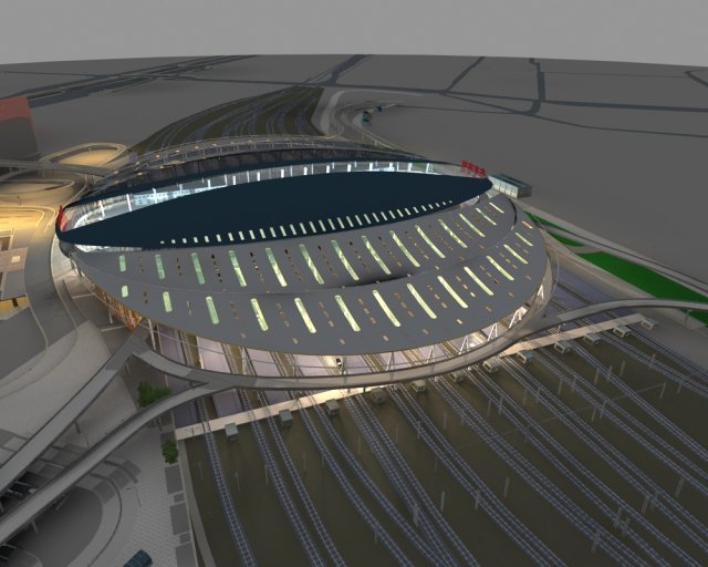 Beijing South Railway Station 3Dモデル .c4d .max .obj .3ds .fbx .stl .blend 