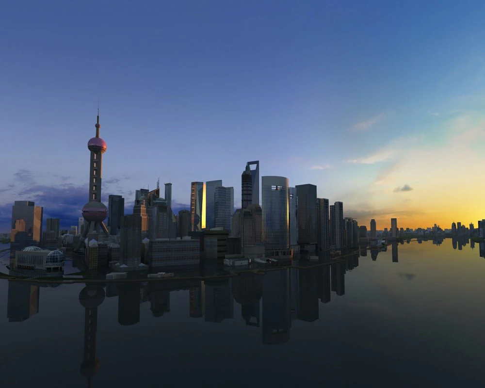 Shanghai Television Station 3D Model .c4d .max .obj .3ds .fbx .stl .blend 