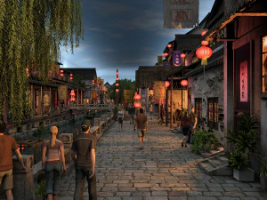 Baotou Water Street 3D Model