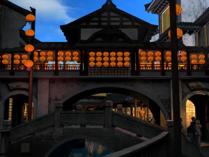 Baotou Water Street 3D Model