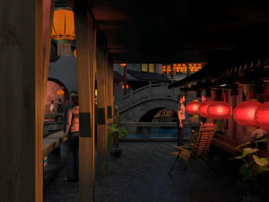 Baotou Water Street 3D Model