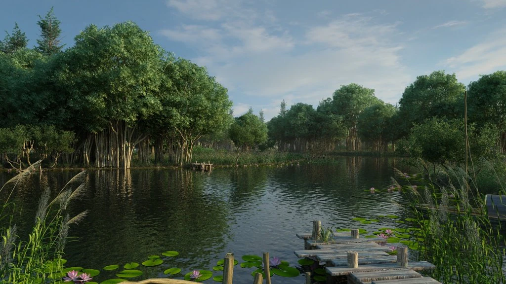 Wetland Park 3D Model .c4d .max .obj .3ds .fbx .stl .blend