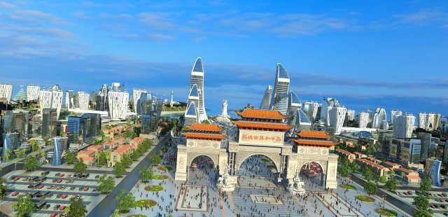 Hainan Mazu Square 3D Модель .c4d .max .obj .3ds .fbx .stl .blend 