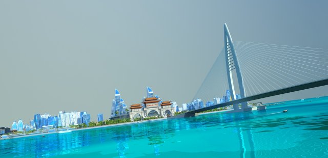 Hainan Mazu Square Model 3D .c4d .max .obj .3ds .fbx .stl .blend 