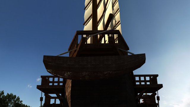 Ancient building park 3D Model .c4d .max .obj .3ds .fbx .stl .blend 