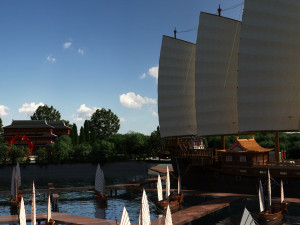Ancient building park 3D Model