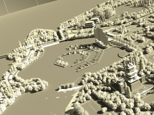 Ancient building park 3D Model