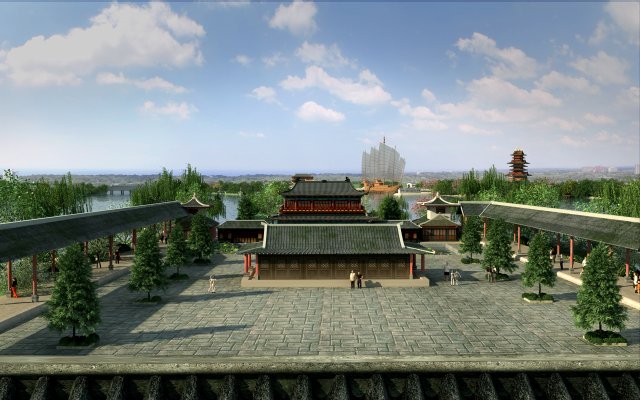 Ancient building park 3D मॉडल .c4d .max .obj .3ds .fbx .stl .blend