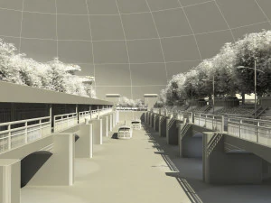 Ancient building park 3D Model