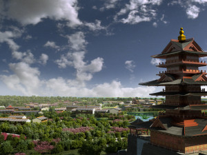 Ancient building park 3D Model