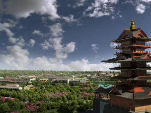 Parque de edif&iacute;cios antigos Modelo 3D