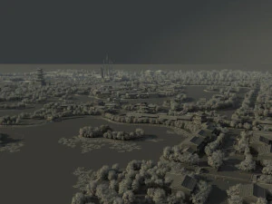 Ancient building park 3D Model