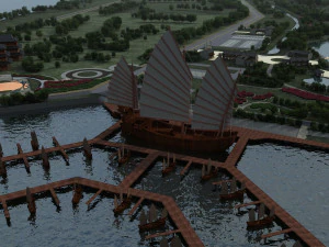 Ancient building park 3D Model