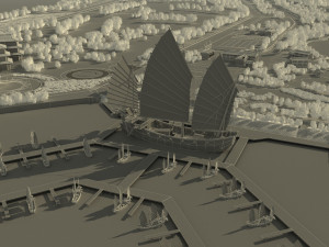 Ancient building park Model 3D