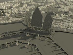 Ancient building park 3D Model