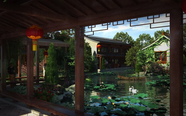 Ancient building park Modello 3D .c4d .max .obj .3ds .fbx .stl .blend 