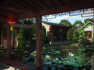 Ancient building park 3Dモデル