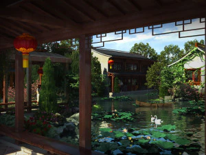 Ancient building park 3D Model