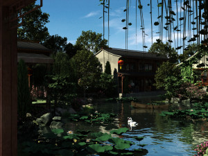 Ancient building park Modello 3D