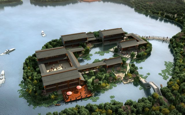 Ancient building park 3D Model .c4d .max .obj .3ds .fbx .stl .blend 