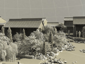 Ancient building park 3D Model