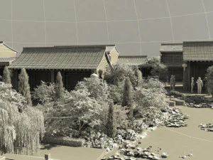 Ancient building park 3D Model