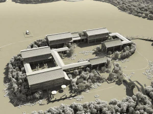 Ancient building park 3D Model