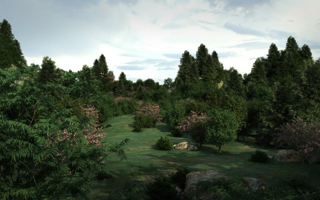 Ancient building park 3D Model .c4d .max .obj .3ds .fbx .stl .blend 