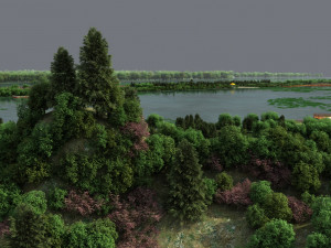 Ancient building park 3D Model